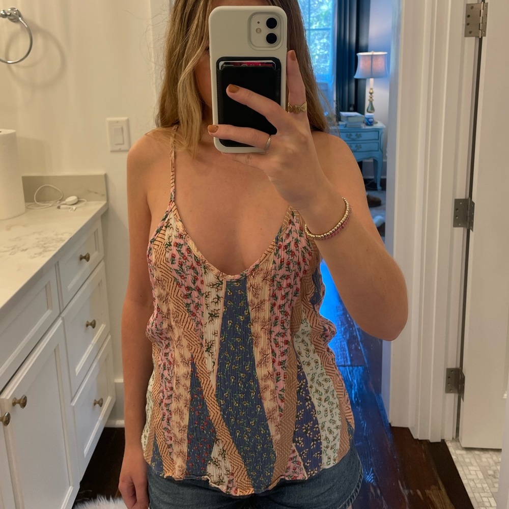 multi color detailed tank top